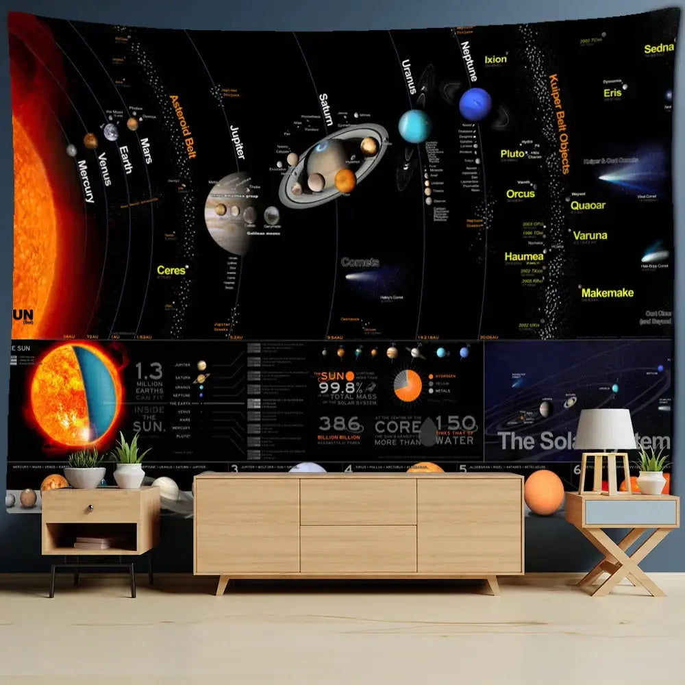 Astronaut moon tapestry wall hanging for living room decor