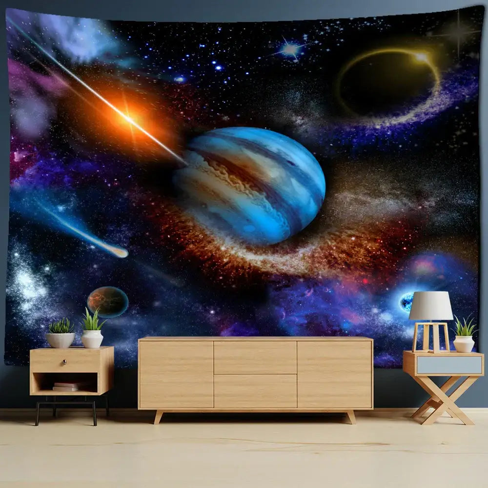 Astronaut moon tapestry wall hanging for living room decor