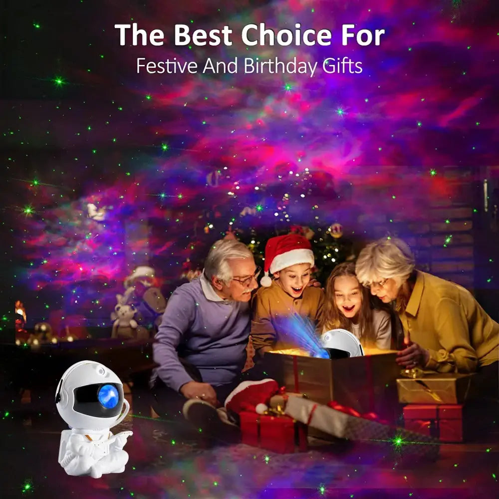 Astronaut white and gold galaxy star projector night light bedroom