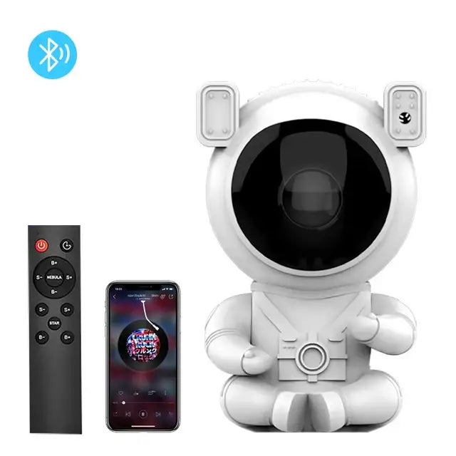 Astronaut white and gold galaxy star projector night light bedroom