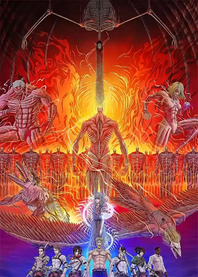 Attack on titan final season poster canvas wall art bedroom decor