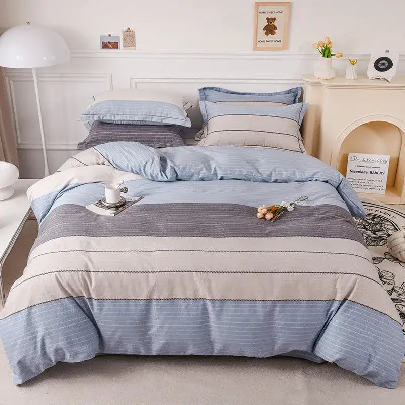 Autumnal leaf cream brushed cotton duvet cover set bedroom