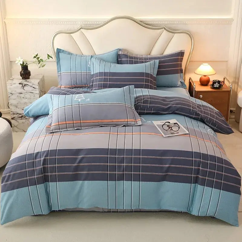 Autumnal leaf cream brushed cotton duvet cover set bedroom