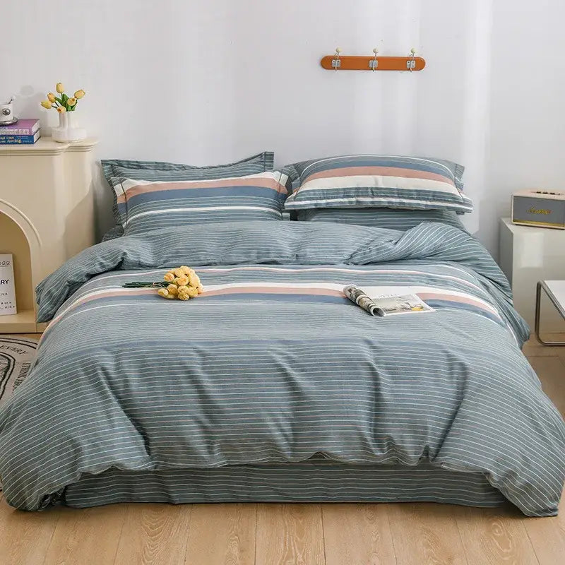 Autumnal leaf cream brushed cotton duvet cover set bedroom