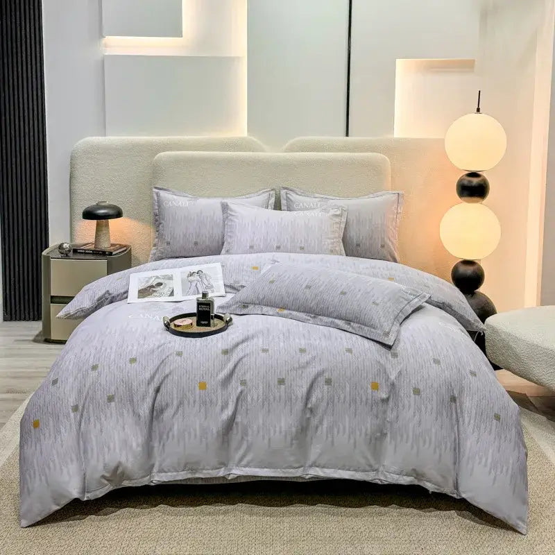 Autumnal leaf cream brushed cotton duvet cover set bedroom