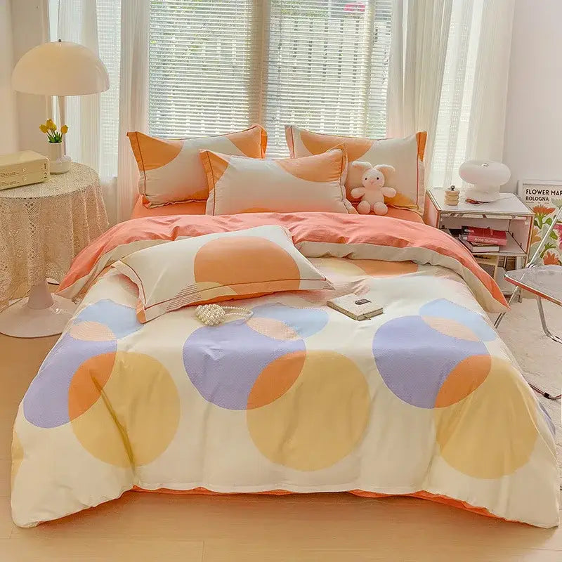 Autumnal leaf cream brushed cotton duvet cover set bedroom