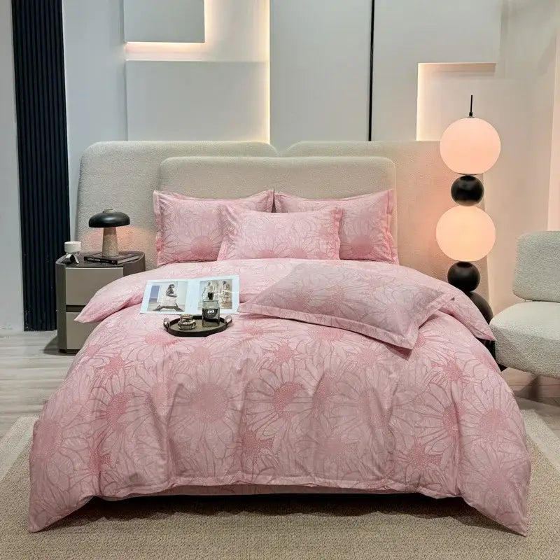 Autumnal leaf cream brushed cotton duvet cover set bedroom