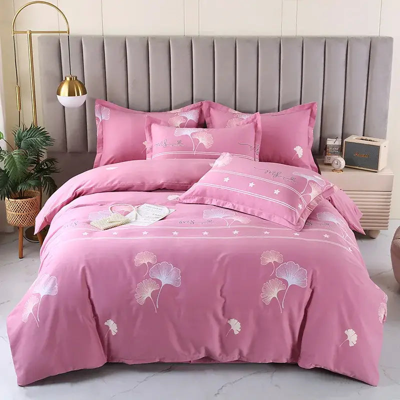 Autumnal leaf cream brushed cotton duvet cover set bedroom