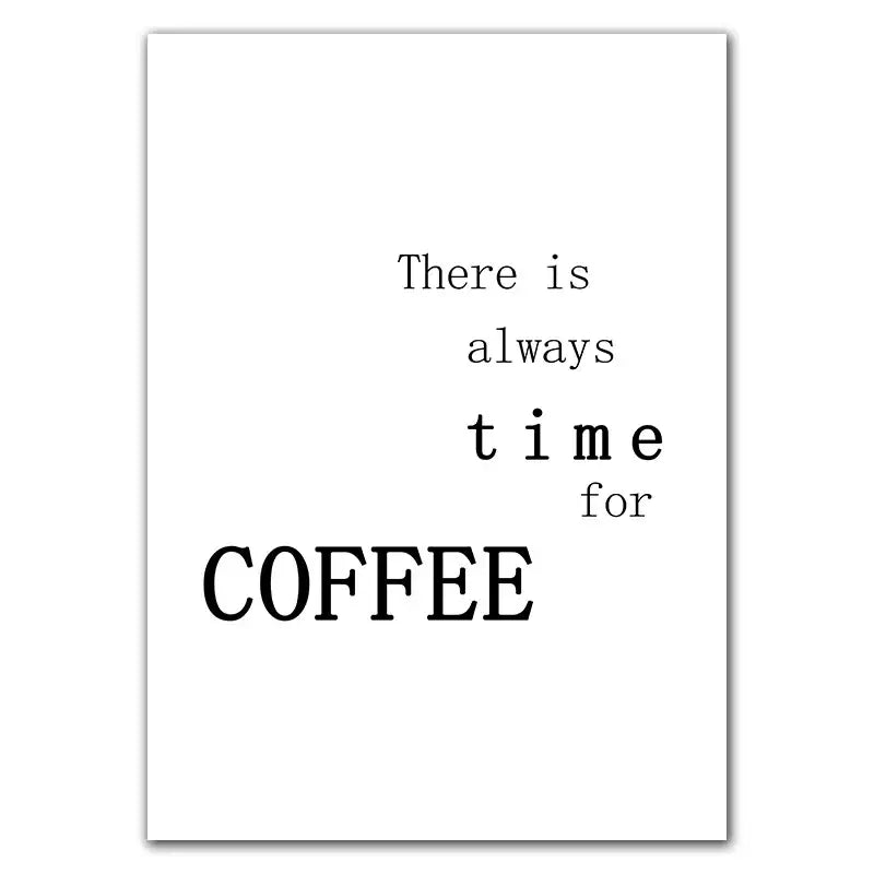 Awakened aromas canvas print black & white kitchen coffee wall art