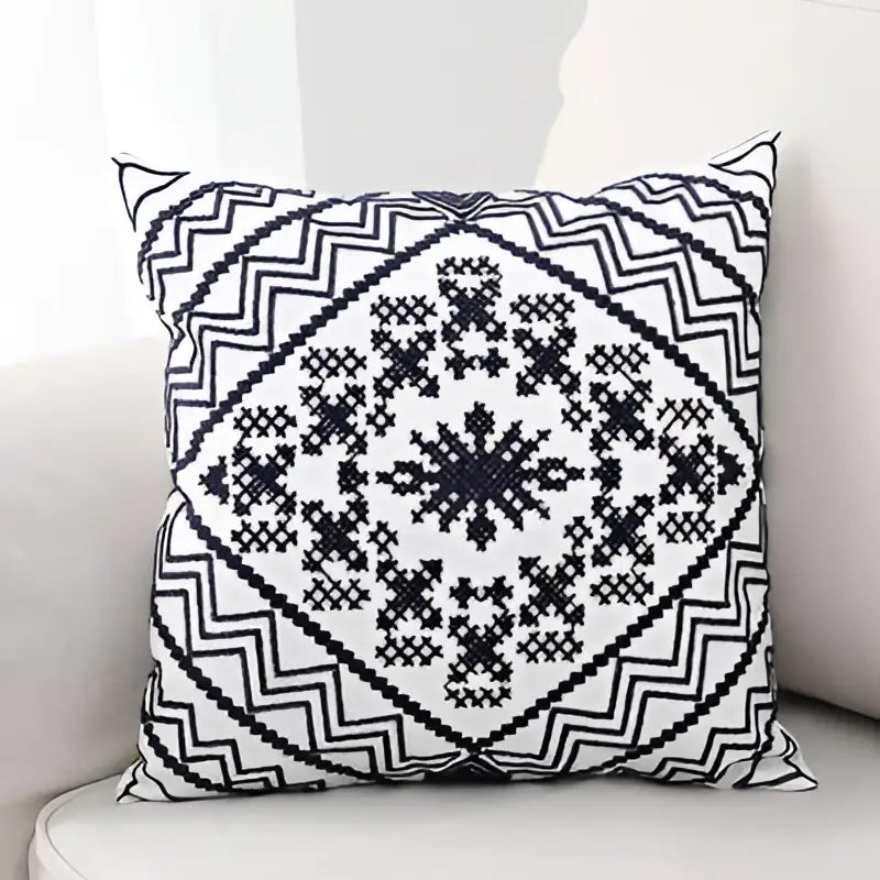 Aztec embroidery canvas cushion cover living room throw pillow