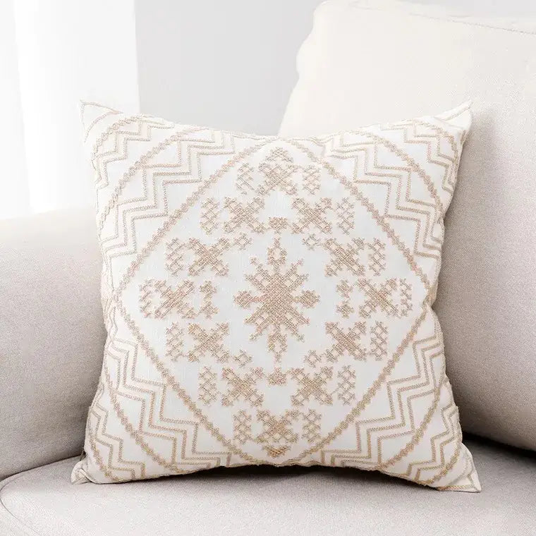 Aztec embroidery canvas cushion cover living room throw pillow