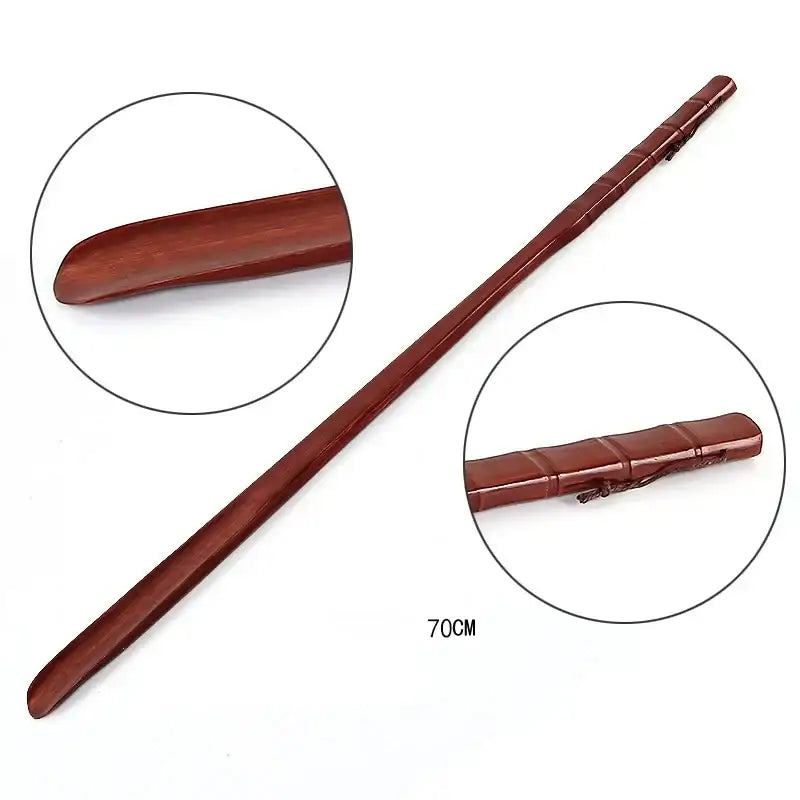 Bamboo pattern long handle shoe lifter bedroom dressing aid