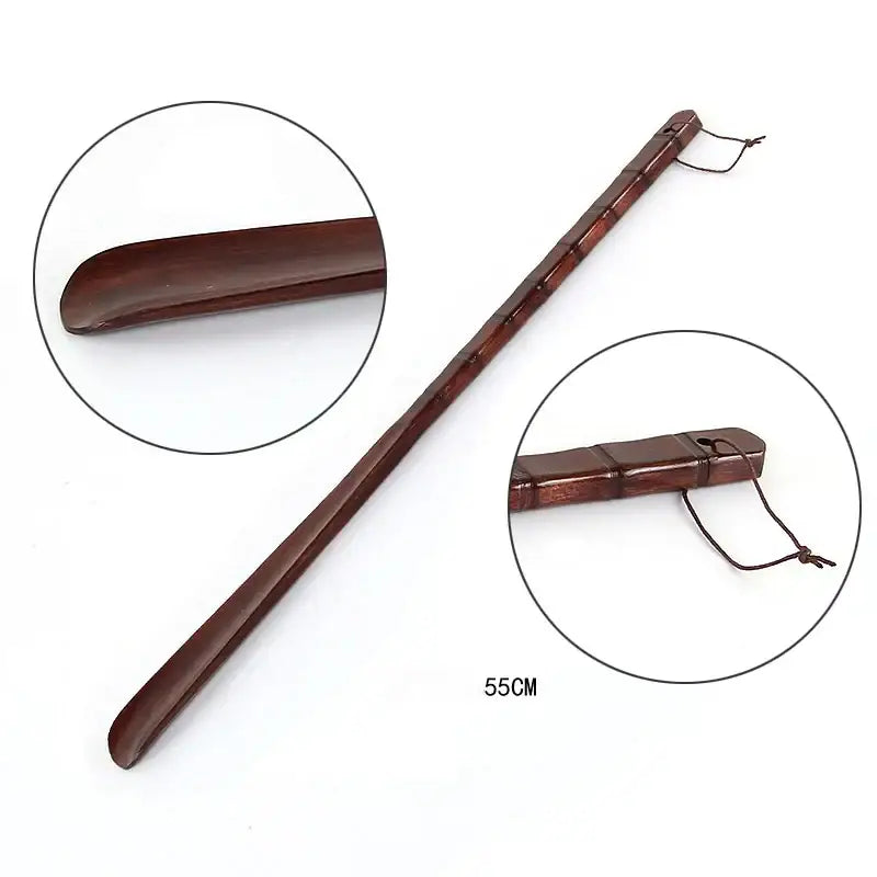 Bamboo pattern long handle shoe lifter bedroom dressing aid