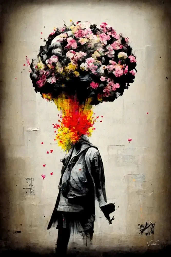 Banksy girl with balloon canvas print set of 6 living room wall art