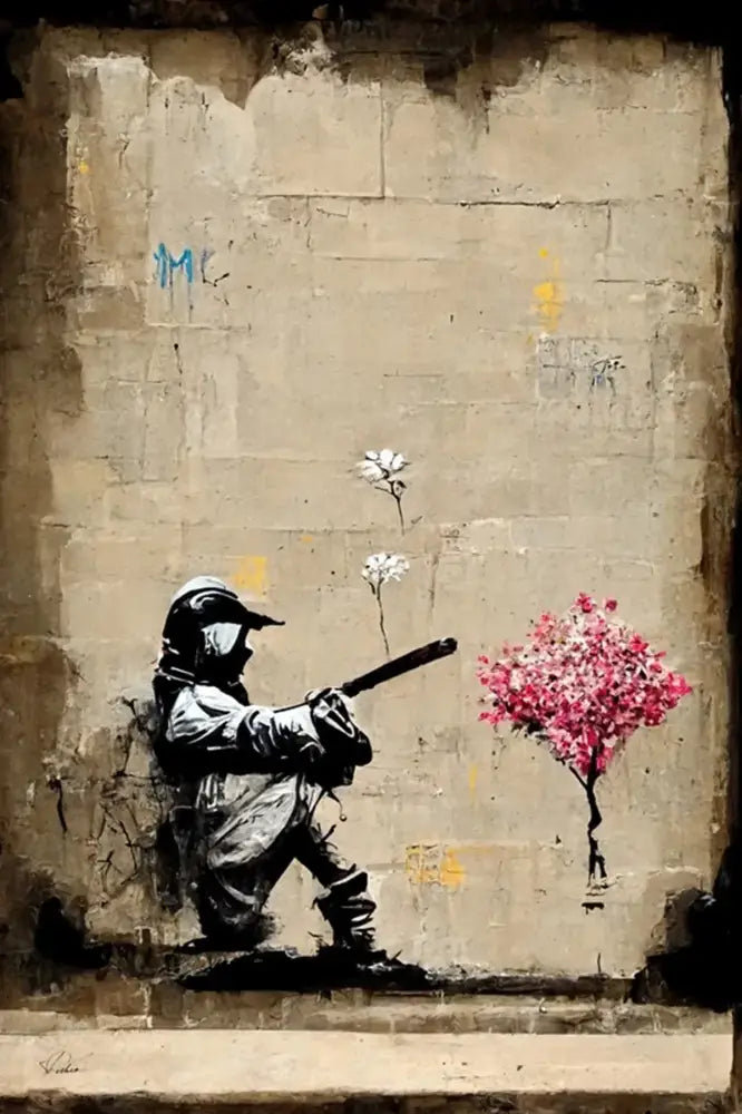Banksy girl with balloon canvas print set of 6 living room wall art