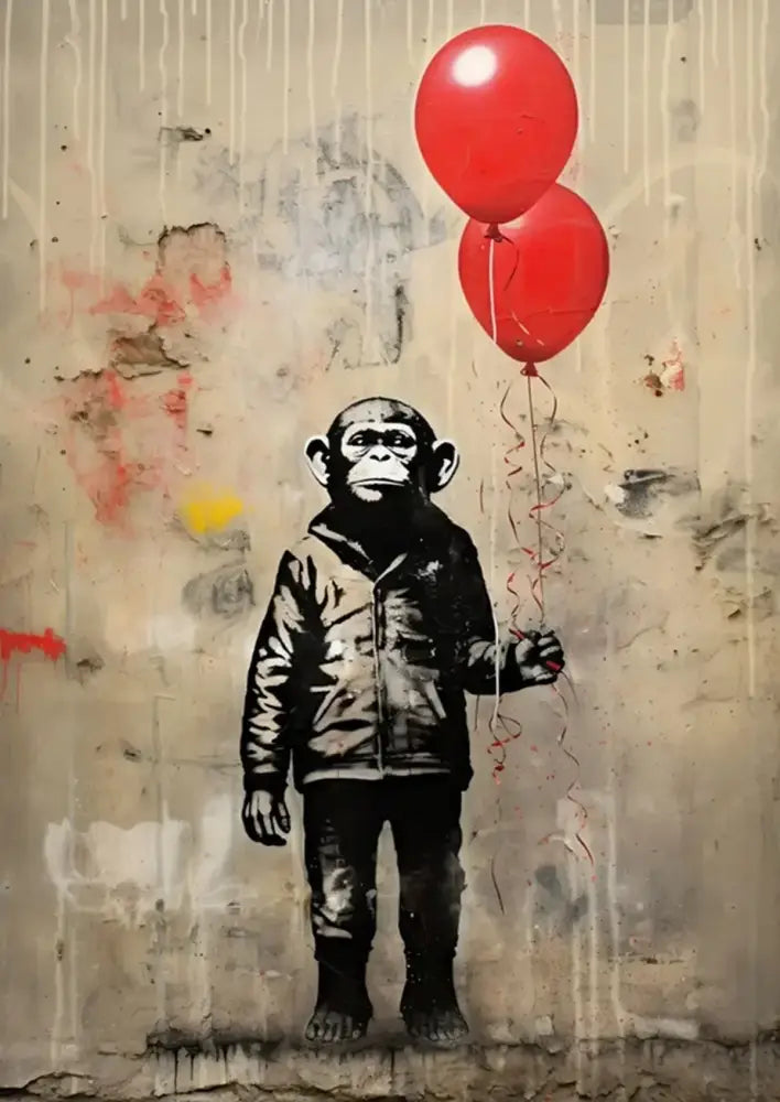 Banksy girl with balloon canvas print set of 6 living room wall art