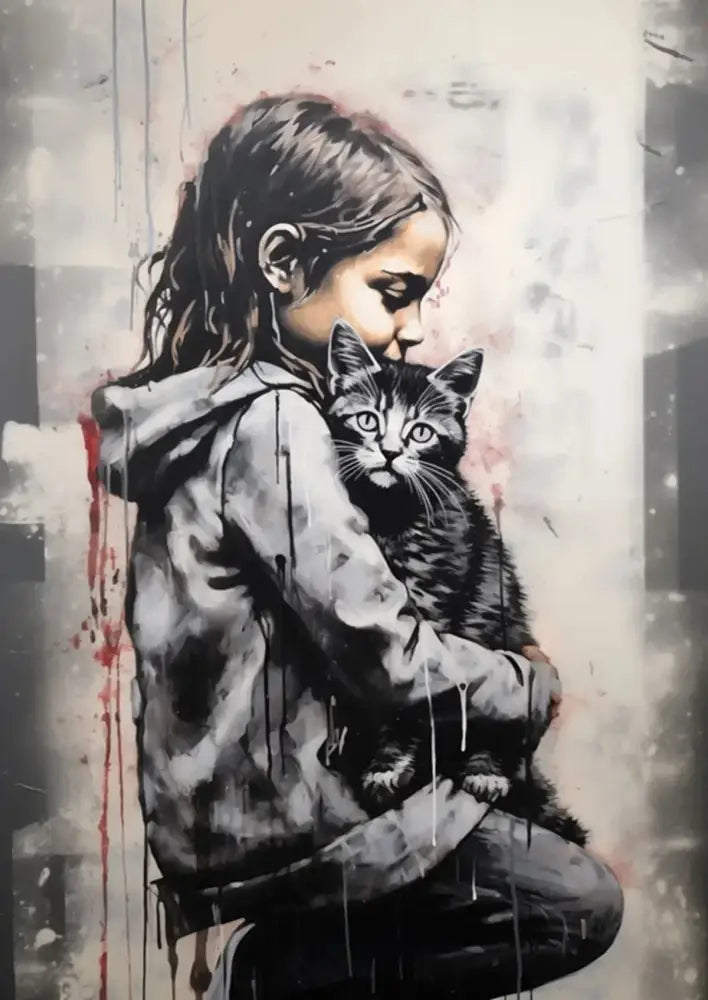 Banksy girl with balloon canvas print set of 6 living room wall art