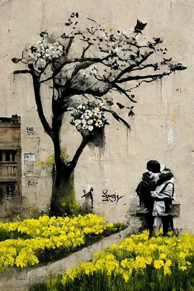 Banksy girl with balloon canvas print set of 6 living room wall art