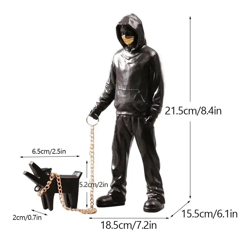 Banksy sculpture collection black & white figurines living room decor