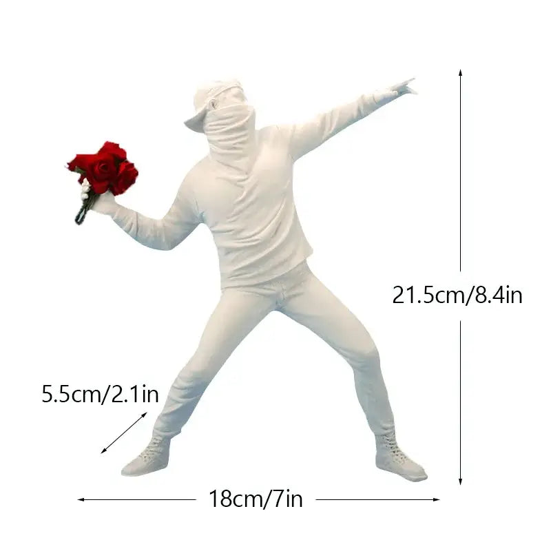 Banksy sculpture collection black & white figurines living room decor
