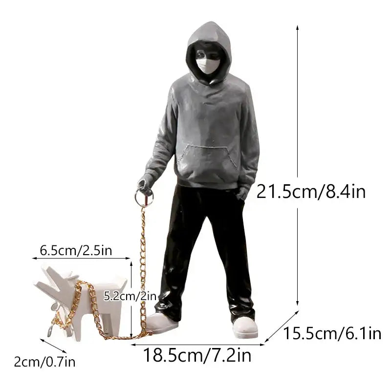 Banksy sculpture collection black & white figurines living room decor