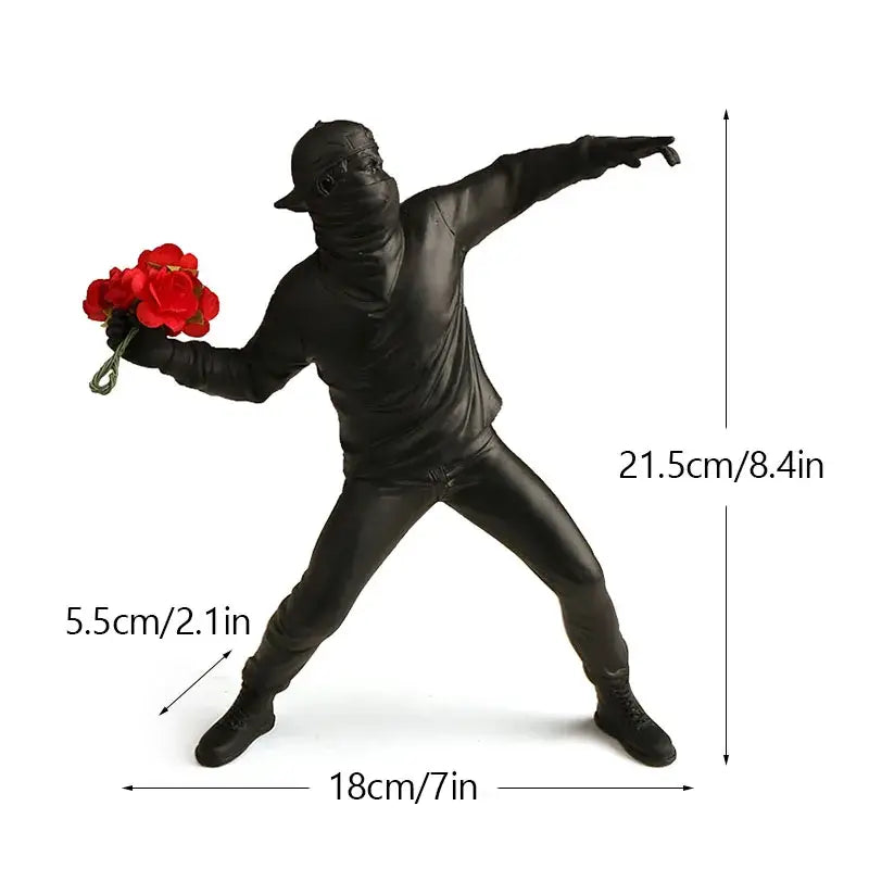 Banksy sculpture collection black & white figurines living room decor