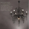 Baroque black candle chandelier with crystals for living room
