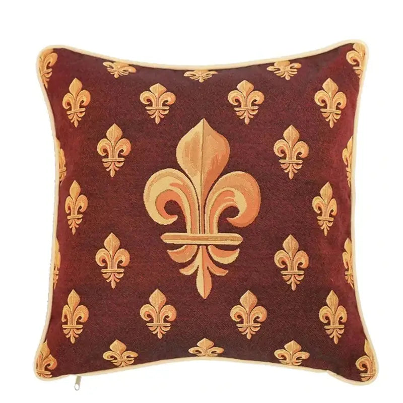 Baroque crown black & red velvet pillow cover living room decor