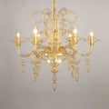 Baroque designer hanging chandelier black iron foyer led light