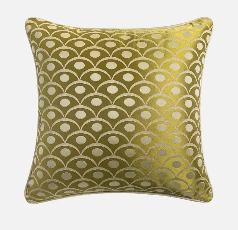Baroque floral olive & gold cushion covers living room decor