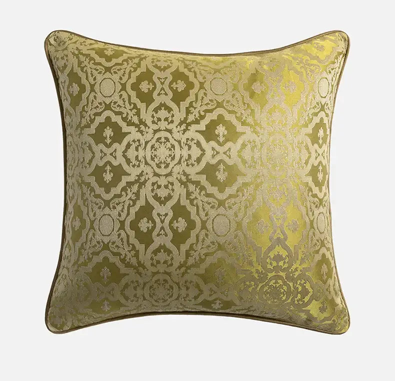 Baroque floral olive & gold cushion covers living room decor
