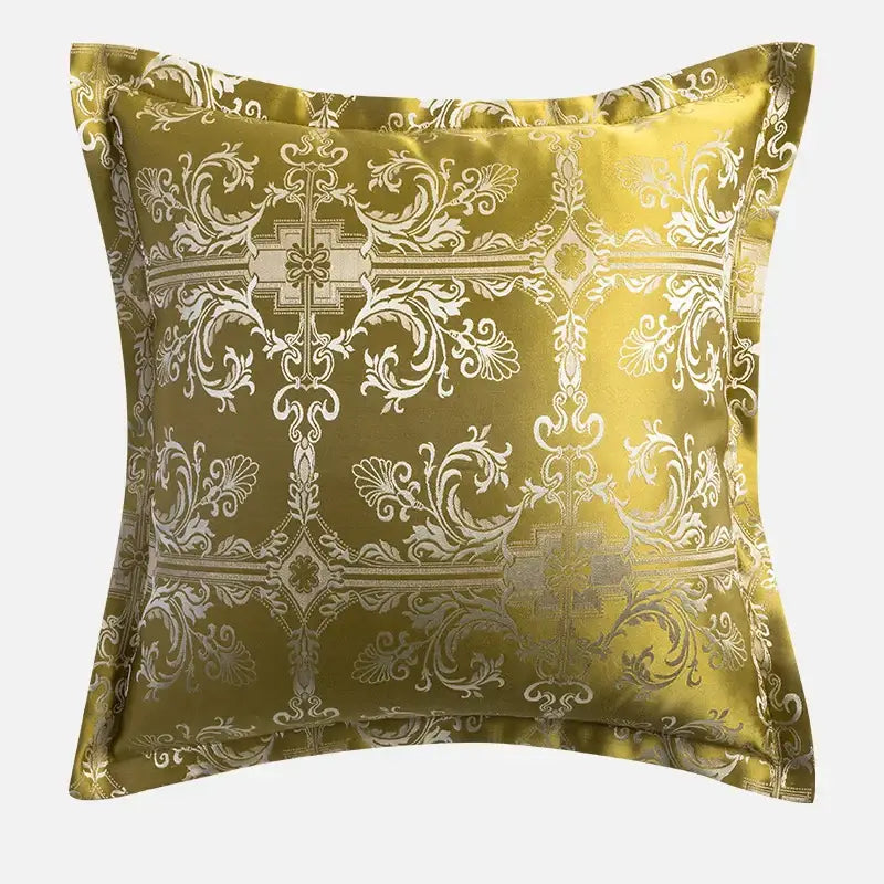 Baroque floral olive & gold cushion covers living room decor