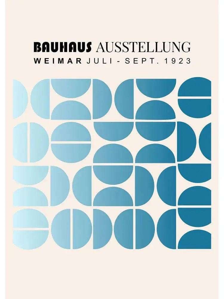 Bauhaus geometric teal & orange canvas print living room wall art