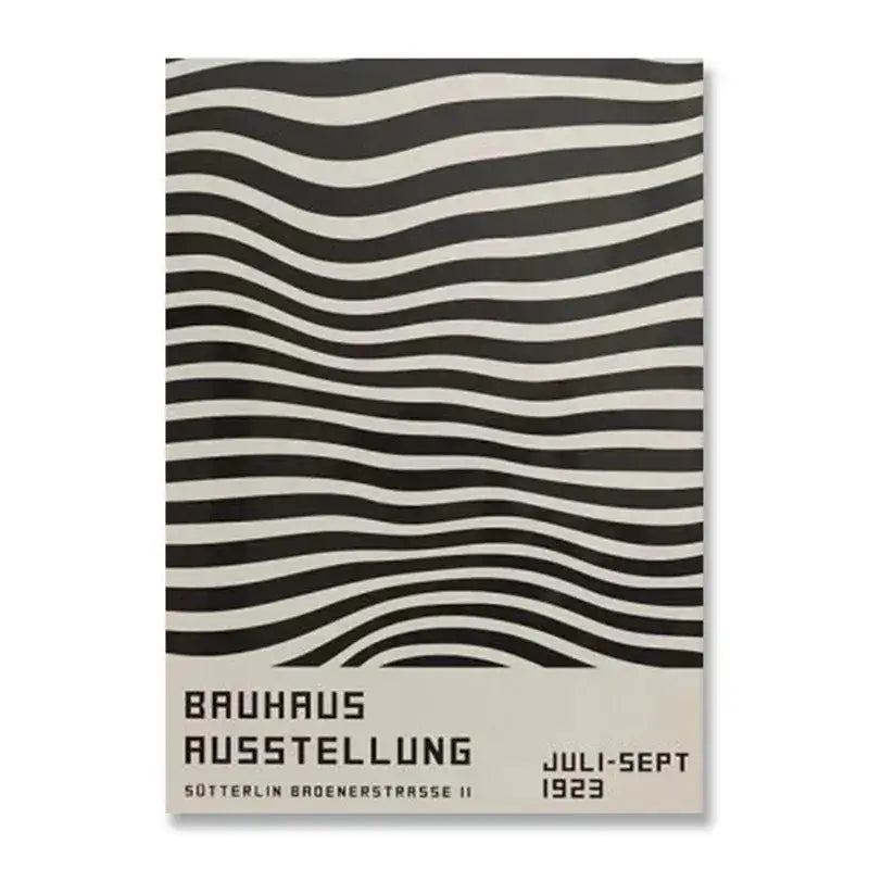 Bauhaus navy & mustard geometric canvas print living room wall art