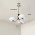 Bauhaus chrome and wood glass chandelier for living room