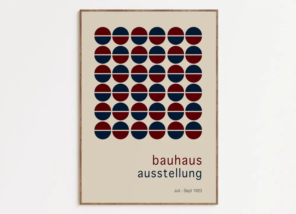 Mid century bauhaus orange & pink geometric canvas – living room art