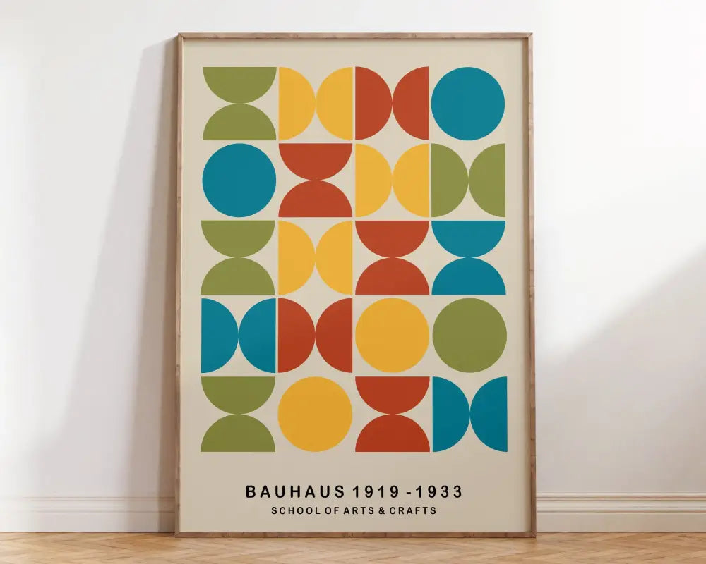 Minimalist bauhaus black geometric canvas prints living room art