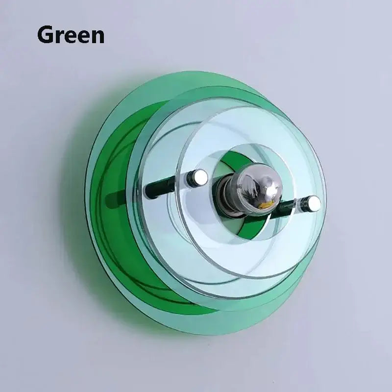 Bauhaus green and clear glass led wall sconces bedroom light