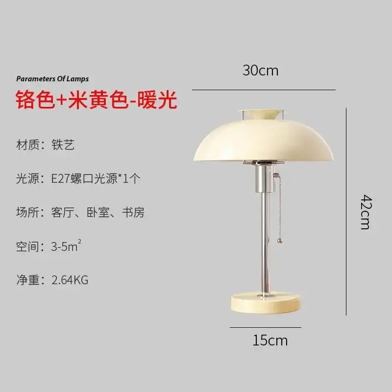 Bauhaus led table lamp in glossy red for bedroom or living room