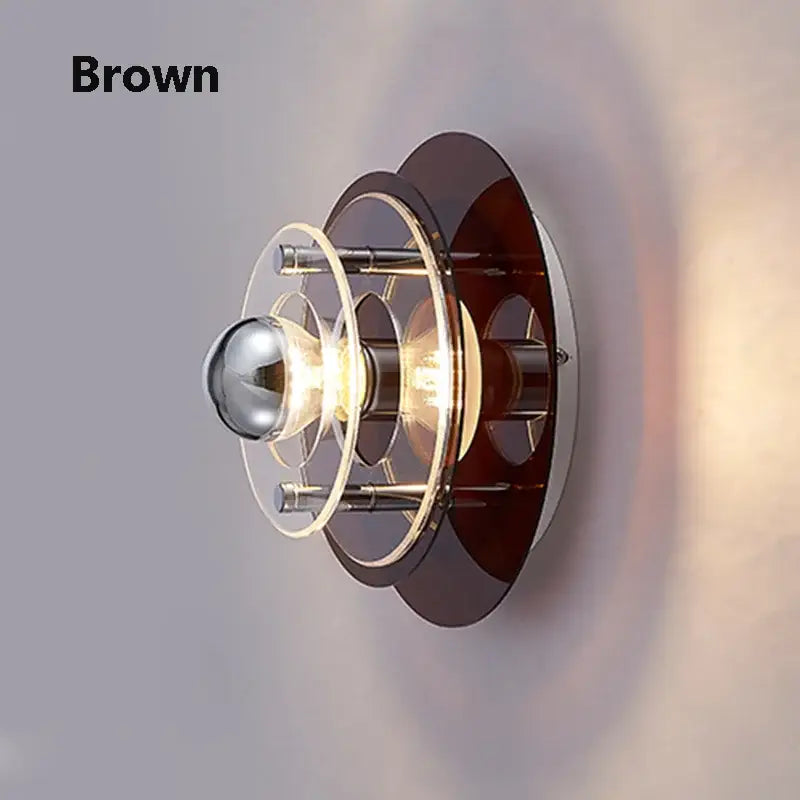Bauhaus led wall lights red circular sconce for living room