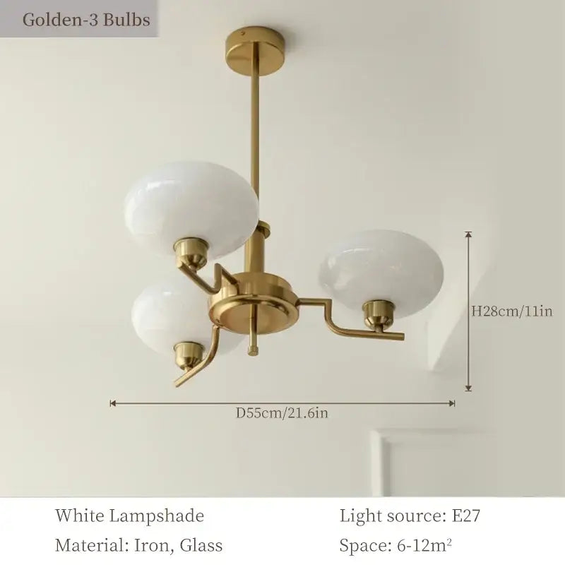 Bauhaus medieval chandelier chrome & frosted glass living room light