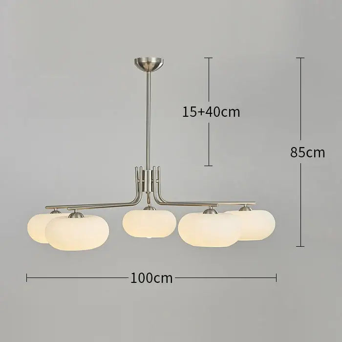 Bauhaus milk white glass persimmon chandelier dining room light