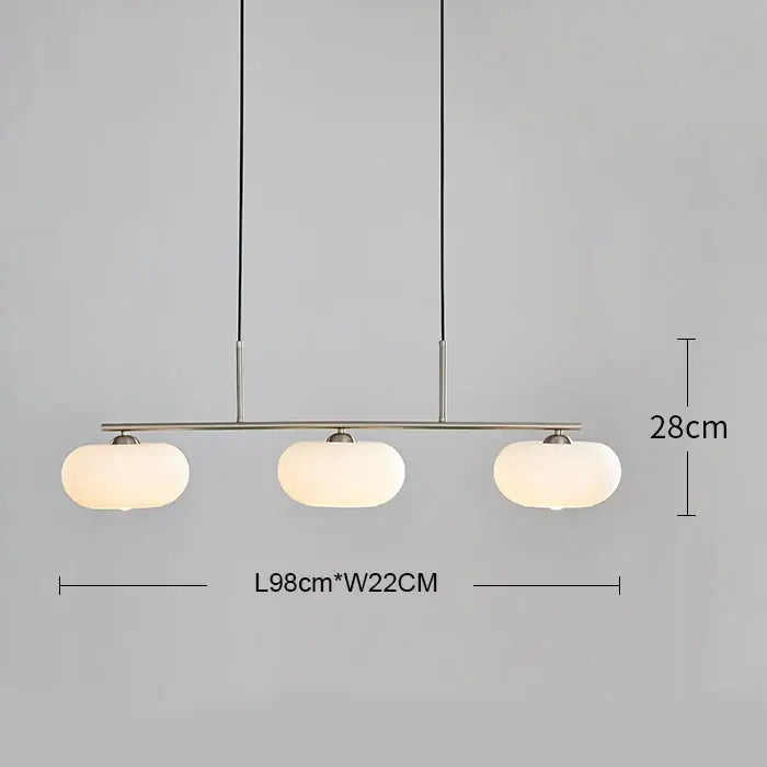 Bauhaus milk white glass persimmon chandelier dining room light