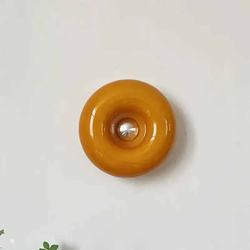 Bauhaus orange glass table lamp for bedroom donut desk light