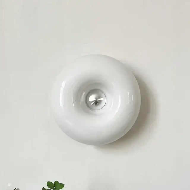Bauhaus orange glass table lamp for bedroom donut desk light