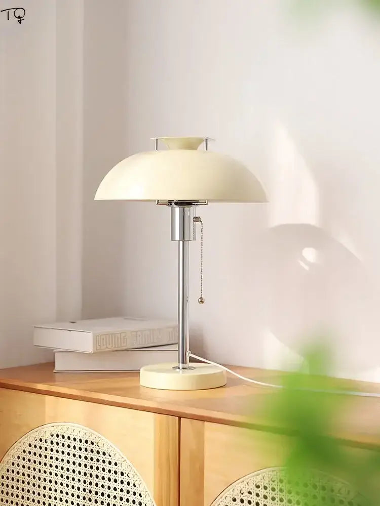 Bauhaus red glossy ceramic led table lamp bedroom