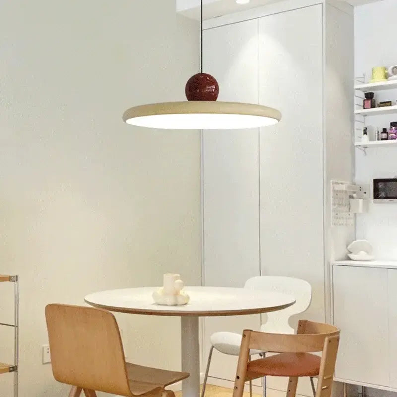 Bauhaus saucer chandelier green & red dining room pendant light