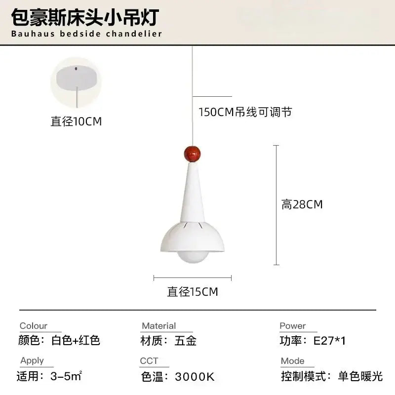 Bauhaus white & red colorful led pendant light – kitchen shade