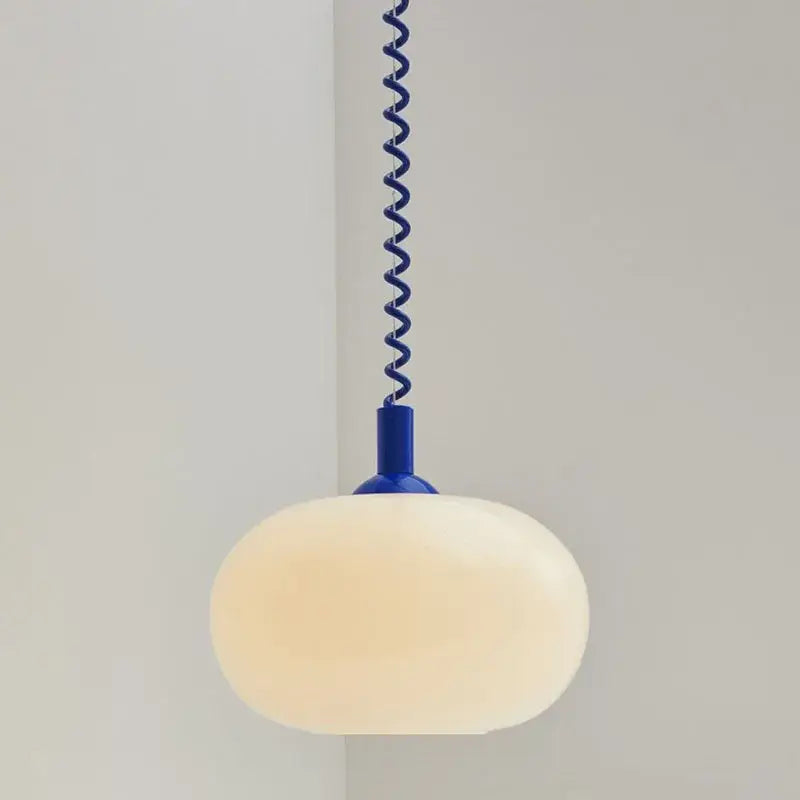 Bauhaus white & yellow glass pendant light for dining room