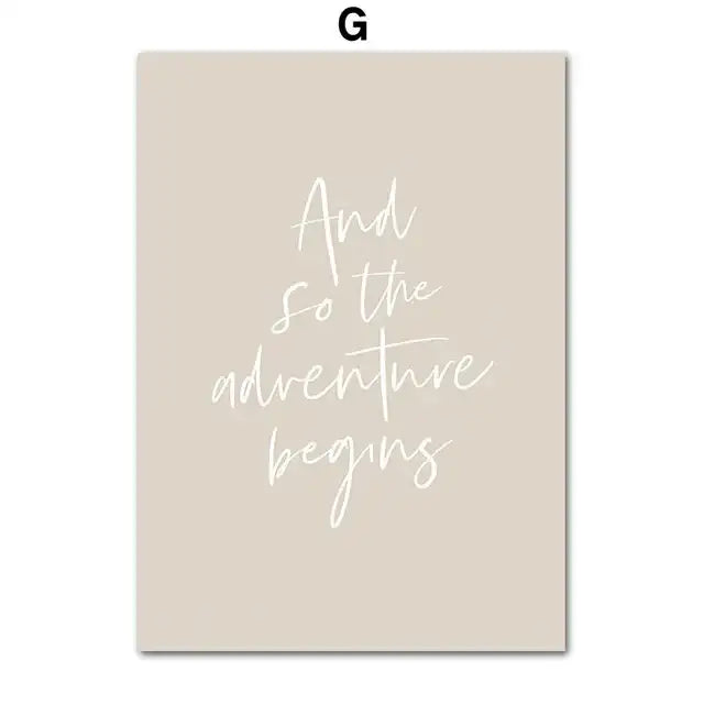 Modern nordic beige adventure wall art bedroom canvas